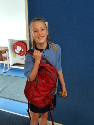 Texas at Wellsford School with her prize