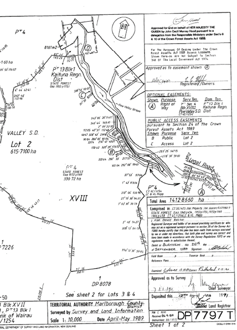 Figure 2: Part DP 7797, showing PAE ‘B’ & ‘C’ (PAE 3 Pine Valley, OneFortyOne Plantations).