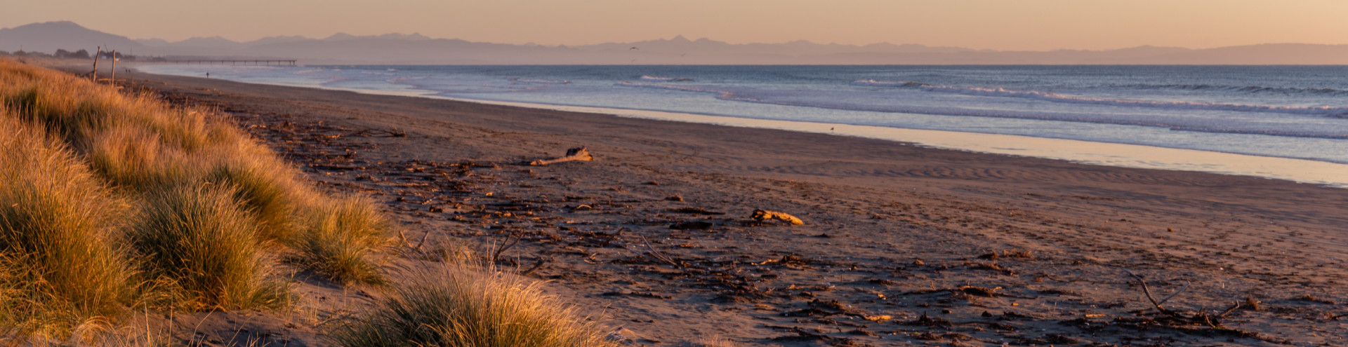 Beach in New Brighton Christchurch New Zealand