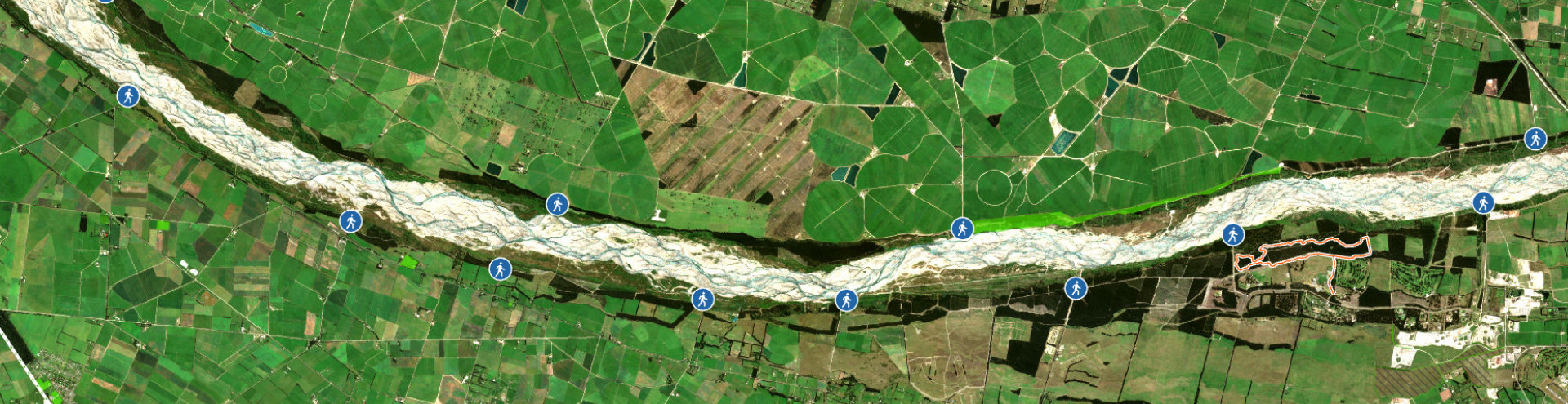 Imagery map of Waimakariri River