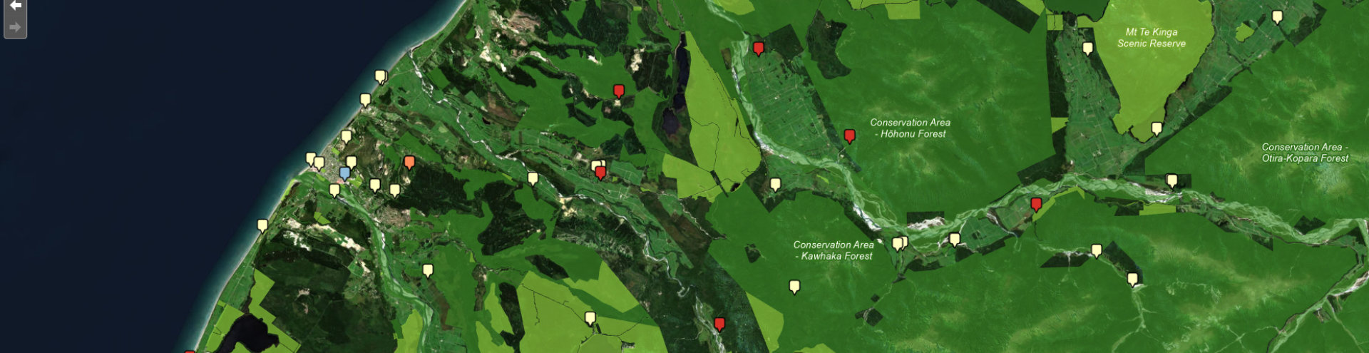 Map of cases in Hokitika