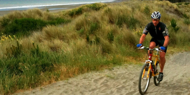 Mountain biking at Bottle Lake Christchurch