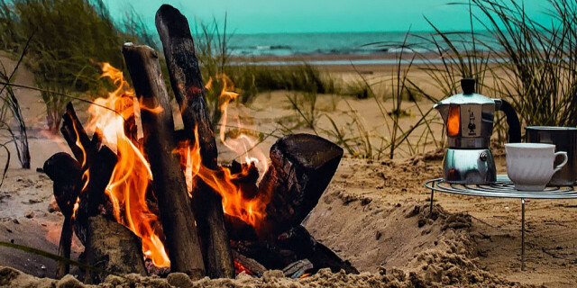 beach campfire