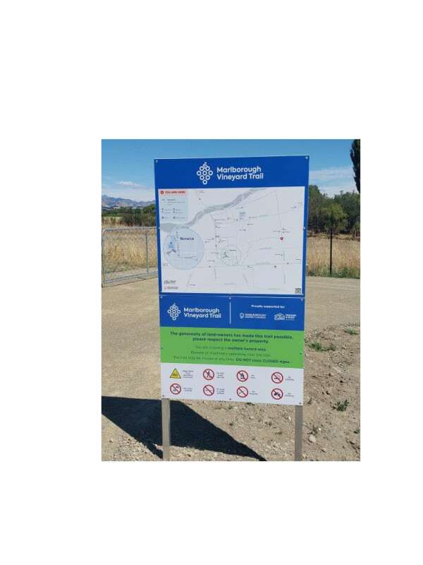 Marlborough Vineyard Trail sign