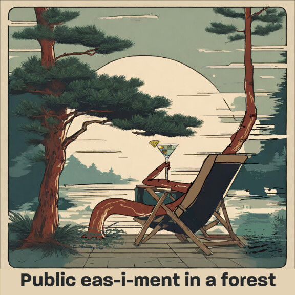 Public access easement in forest