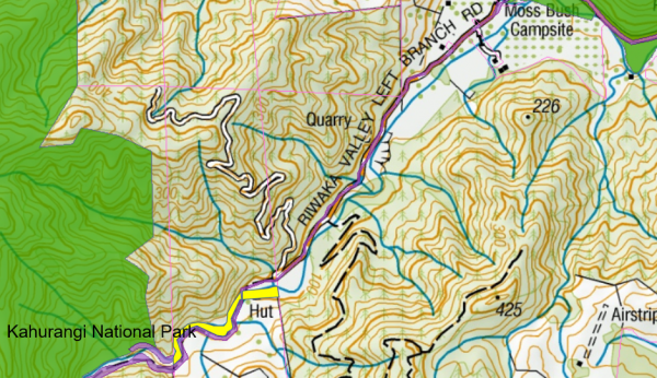 Access to Riuwaka River, south branch (yellow) Access to Riuwaka River