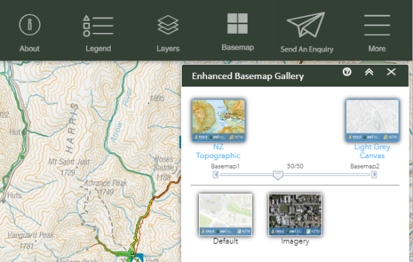 Screenshot of the Basemap Gallery tool.