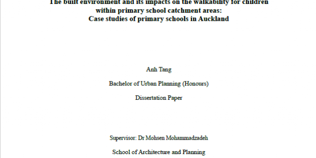 The built environment and its impacts on the walkability for children within primary school catchment areas